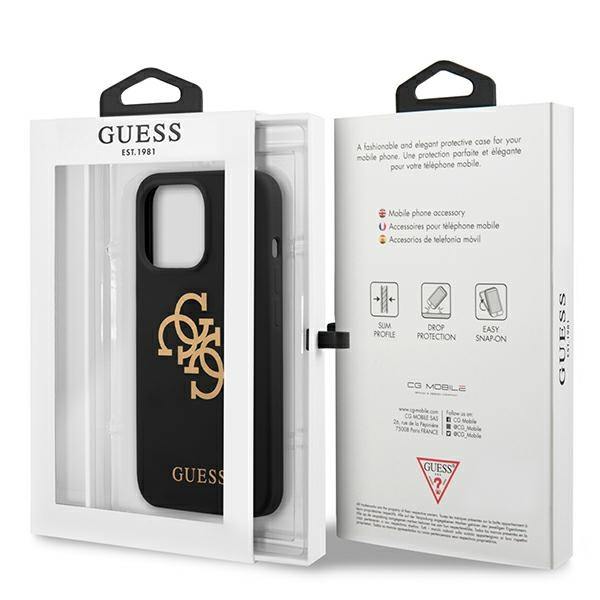 Dėklas Guess GUHCP13XLS4GGBK iPhone 13 Pro Max6,7" juoda/juodas hard case Silicone 4G Logo