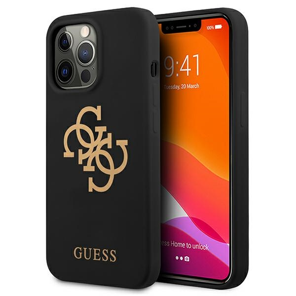 Dėklas Guess GUHCP13XLS4GGBK iPhone 13 Pro Max6,7" juoda/juodas hard case Silicone 4G Logo