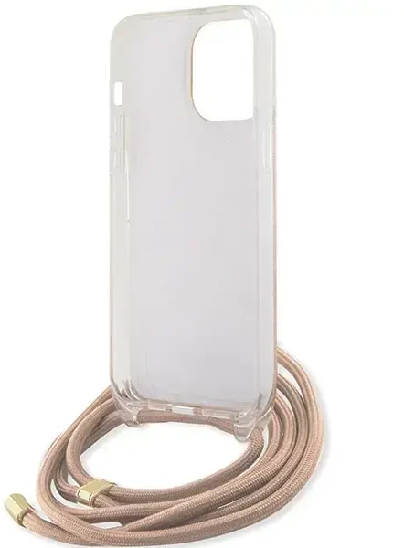 Dėklas GUESS GUHCP15LHC4SEP IPHONE 15 PRO 6.1 "Rožinis/Rožinis HARDCASE CROSSBODY CORD 4G PRINT