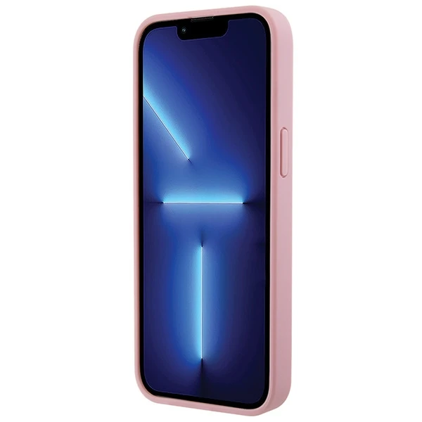 Apple iPhone 15 Pro Guess Hardcase Leather 4G Stamped (GUHCP15LP4EPMP) dėklas telefonui rožinės spalvos
