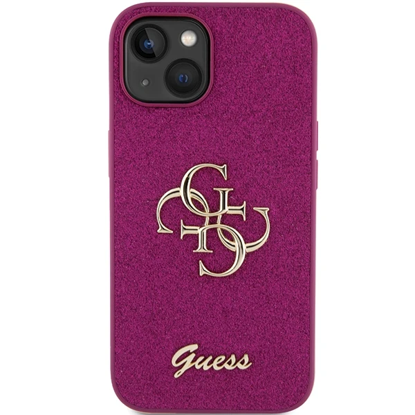 Apple iPhone 15 Guess dėklas Glitter Script Big 4G (Guhcp15shg4sgu) violetinės spalvos