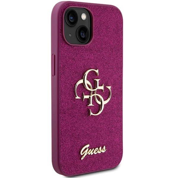 Apple iPhone 15 Guess dėklas Glitter Script Big 4G (Guhcp15shg4sgu) violetinės spalvos