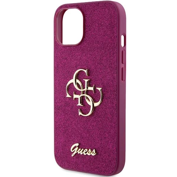 Apple iPhone 15 Guess dėklas Glitter Script Big 4G (Guhcp15shg4sgu) violetinės spalvos