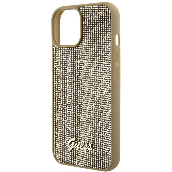 Dėklas GUESS GUHCP15SPMSDGSD IPHONE 15/14/13 6.1 "ZOTY / GOLD HARDCASE DISCO METAL SCRIPT