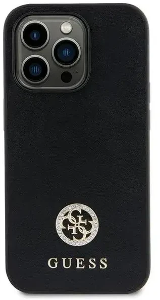 Dėklas GUESS GUHCP15SPS4DGPK IPHONE 15/14/13 6.1 "Juodas / Juodas HARDCASE STRASS METAL LOGO