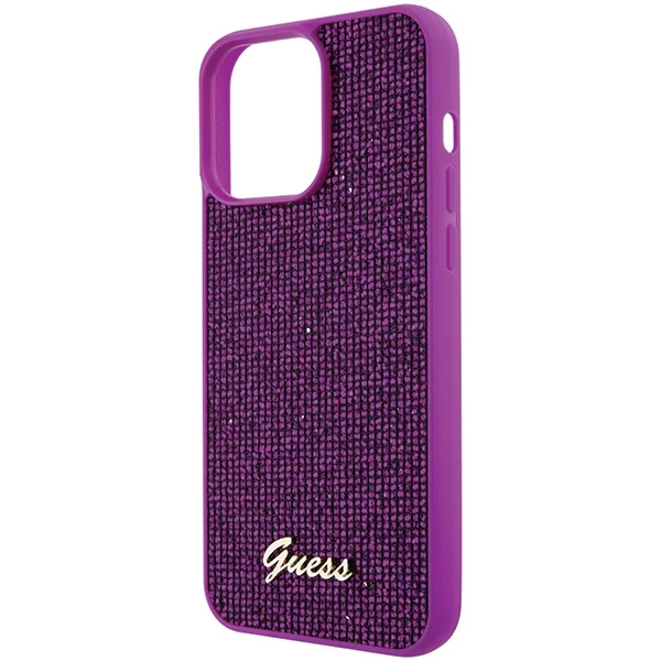 GUESS GUHCP15XPMSDGSF IPHONE 15 PRO MAX 6.7" FUKSJA/FUKSIJA kietas dėklas DISCO METAL SCRIPT