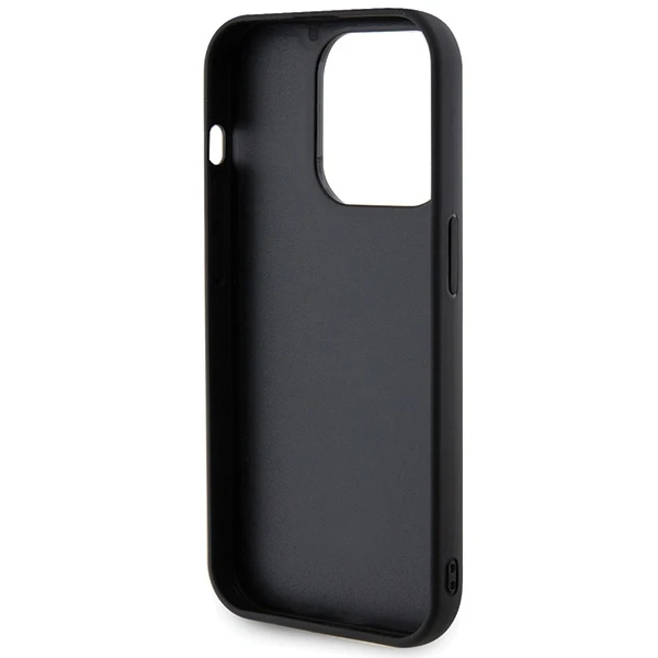 Guess GUHCP15XPSQSQSK Apple iPhone 15 Pro Max6.7" juodos spalvos harddėklas Quilted Metal Logo