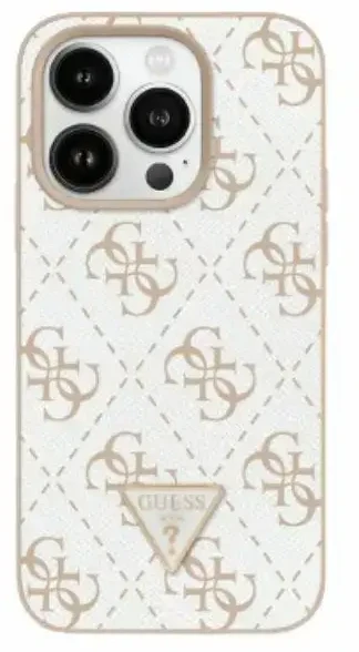 Guess GUHCP16SPG4GPH Apple iPhone 16 6.1″ baltos spalvos kietas dėklas New 4G Triangle