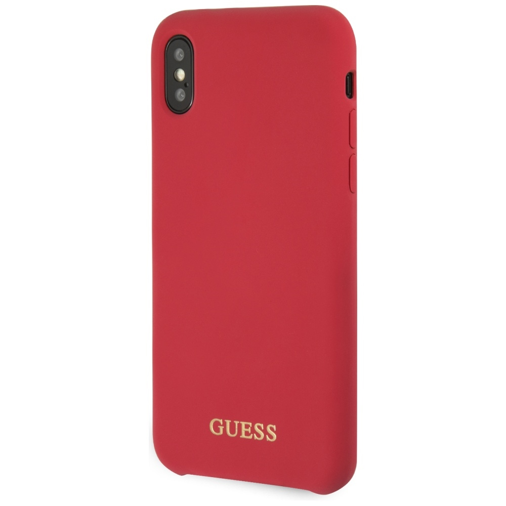Guess GUHCPXLSGLRE iPhone X/Xs raudonas/raudonas kietas silikoninis dėklas