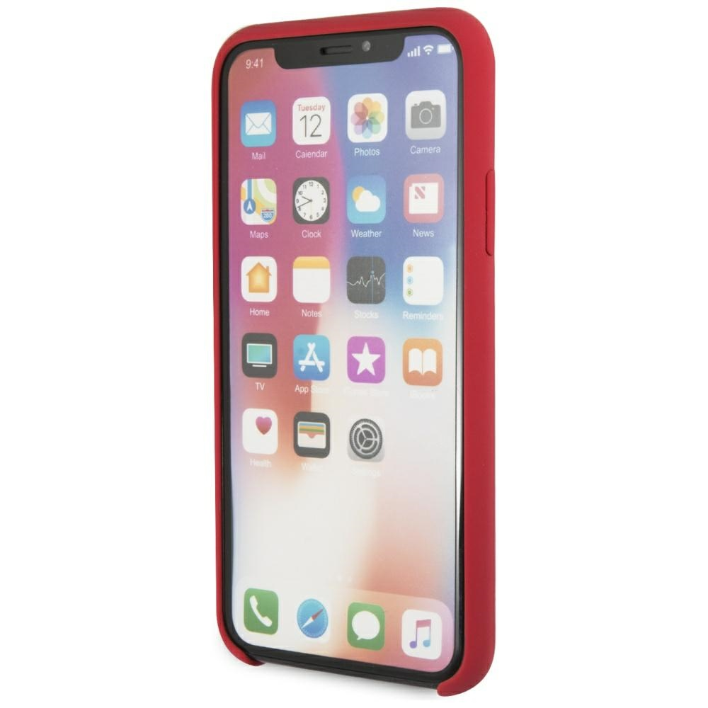 Guess GUHCPXLSGLRE iPhone X/Xs raudonas/raudonas kietas silikoninis dėklas