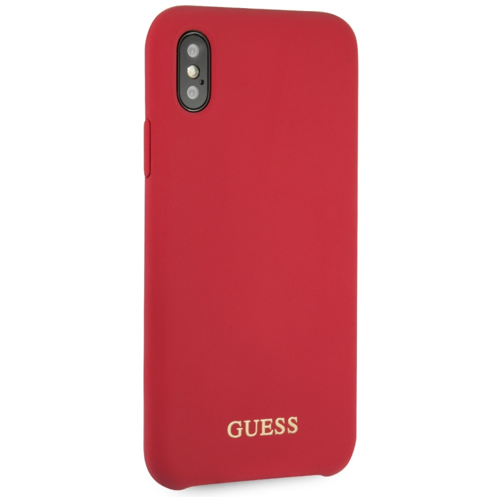 Guess GUHCPXLSGLRE iPhone X/Xs raudonas/raudonas kietas silikoninis dėklas
