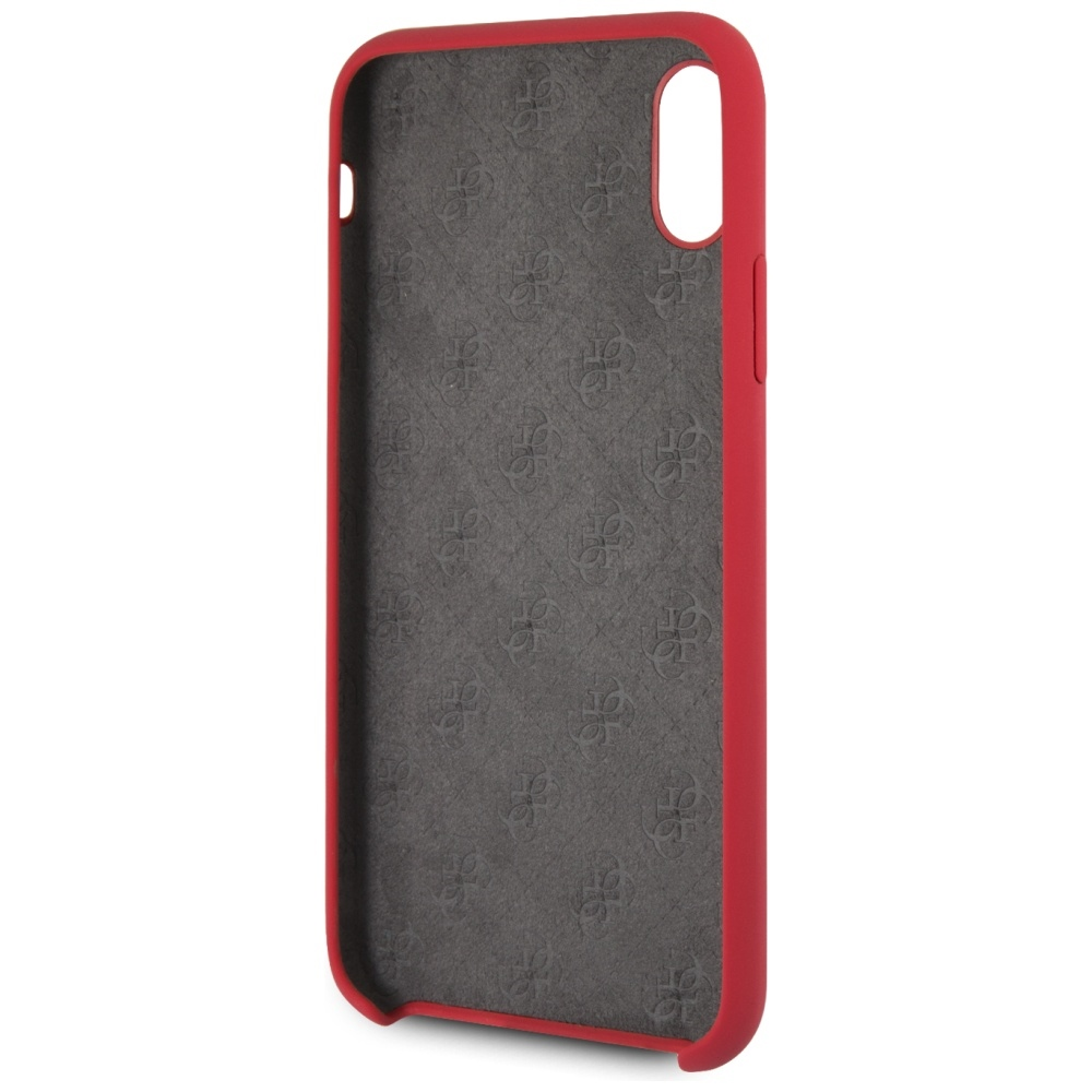 Guess GUHCPXLSGLRE iPhone X/Xs raudonas/raudonas kietas silikoninis dėklas