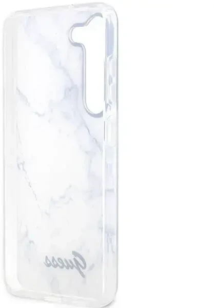 Guess telefono dėklas, skirtas Samsung Galaxy S23 Plus GUHCS23MPCUMAH baltos spalvos HC PU/TPU Marble