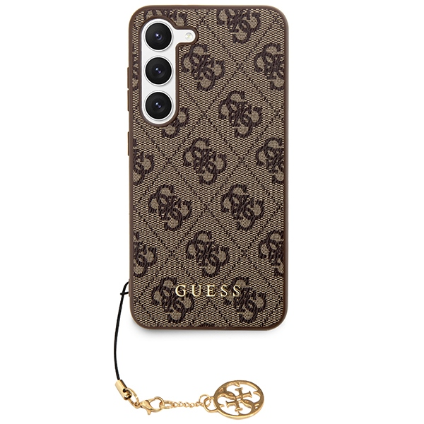 Dėklas GUESS GUHCS23SGF4GBB S23 S911 BRONZE/BROWN HARDCASE 4G CHARMS COLLECTION