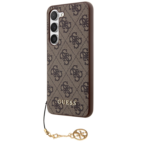 Dėklas GUESS GUHCS23SGF4GBB S23 S911 BRONZE/BROWN HARDCASE 4G CHARMS COLLECTION