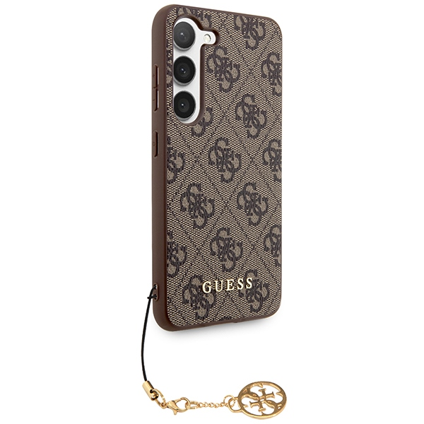 Dėklas GUESS GUHCS23SGF4GBB S23 S911 BRONZE/BROWN HARDCASE 4G CHARMS COLLECTION
