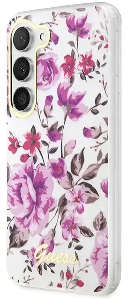Guess GUHCS23SHCFWST S23 S911 baltos spalvos kietas dėklas Flower Collection