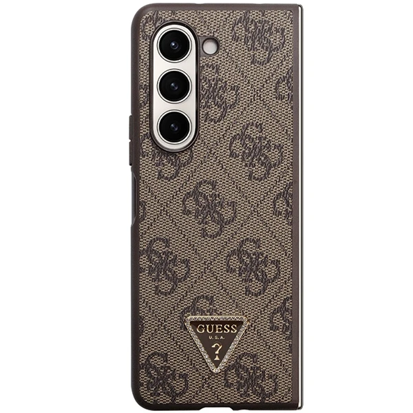 Samsung Galaxy Z Fold 5 Guess Odinis Dėklas 4G Triangle Strass (GUHCZFD5P4TDPW) rudos spalvos
