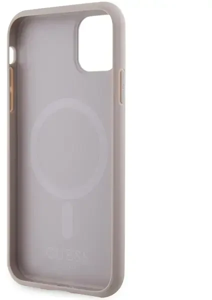 „Guess“ GUHMN61PSAHMCP „Saffiano“ telefono dėklas su „MagSafe“ palaikymu, skirtas „iPhone 11“ | „iPhone XR“, rožinis
