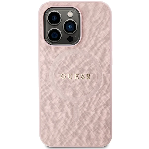 Dėklas GUESS GUHMP13LPSAHMCP IPHONE 13 PRO / 13 6.1 "Rožinis / Rožinis HARDCASE SAFFIANO MAGSAFE