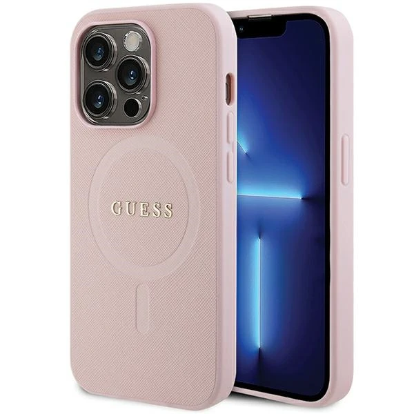 Dėklas GUESS GUHMP13LPSAHMCP IPHONE 13 PRO / 13 6.1 "Rožinis / Rožinis HARDCASE SAFFIANO MAGSAFE