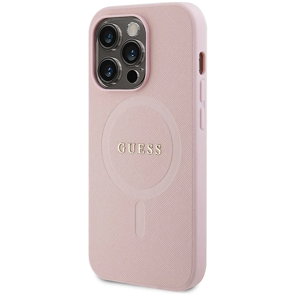 Dėklas GUESS GUHMP13LPSAHMCP IPHONE 13 PRO / 13 6.1 "Rožinis / Rožinis HARDCASE SAFFIANO MAGSAFE