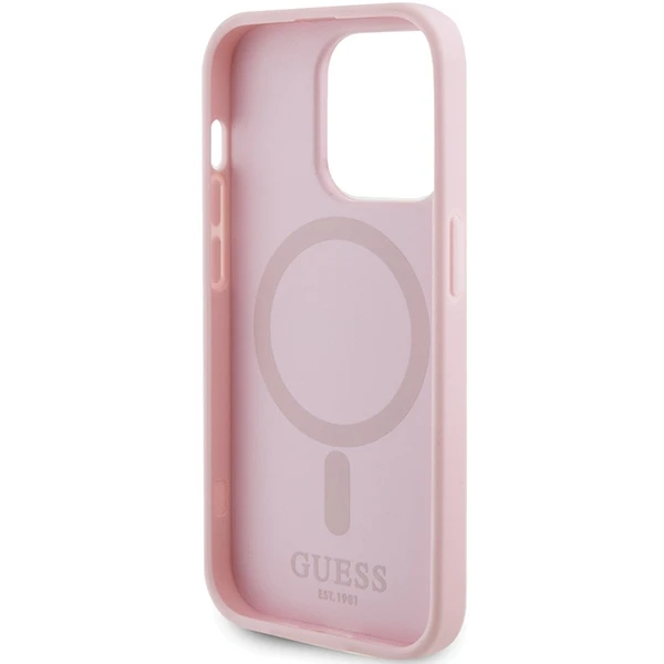 Dėklas GUESS GUHMP13LPSAHMCP IPHONE 13 PRO / 13 6.1 "Rožinis / Rožinis HARDCASE SAFFIANO MAGSAFE