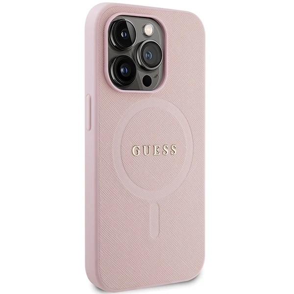 Dėklas GUESS GUHMP13LPSAHMCP IPHONE 13 PRO / 13 6.1 "Rožinis / Rožinis HARDCASE SAFFIANO MAGSAFE