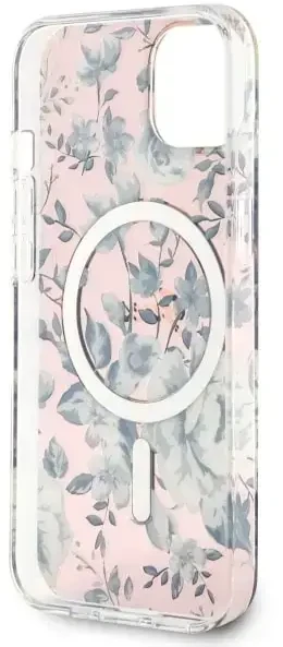 Dėklas GUESS GUHMP14SHCFWSP IPHONE 14/15/13 6.1 "Rožinis / Rožinis HARDCASE FLOWER MAGSAFE