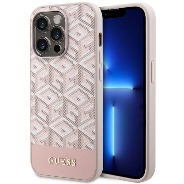 Dėklas GUESS GUHMP14XHGCFSEP IPHONE 14 PRO MAX 6.7 "Rožinis/Rožinis HARD CASE GCUBE STRIPES MAGSAFE