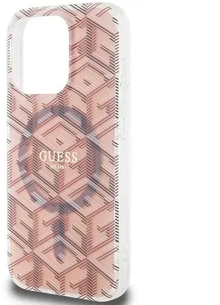 Dėklas GUESS GUHMP15LHGCUSTGP IPHONE 15 PRO 6.1 "Rožinis/Rožinis HARDCASE IML GCUBE MAGSAFE