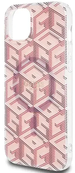 „Guess“ GUHMP15MHGCUSTGP „iPhone 15 Plus“ | „14 Plus“ 6,7 colio rausvas | rožinis kietas dėklas IML GCube MagSafe