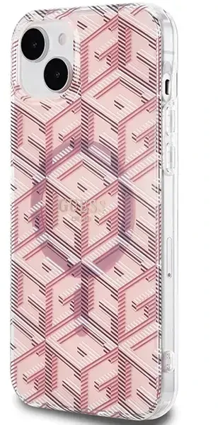 „Guess“ GUHMP15MHGCUSTGP „iPhone 15 Plus“ | „14 Plus“ 6,7 colio rausvas | rožinis kietas dėklas IML GCube MagSafe