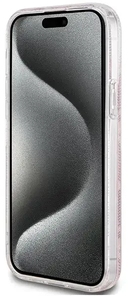 „Guess“ GUHMP15MHGCUSTGP „iPhone 15 Plus“ | „14 Plus“ 6,7 colio rausvas | rožinis kietas dėklas IML GCube MagSafe