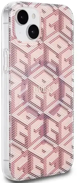 „Guess“ GUHMP15MHGCUSTGP „iPhone 15 Plus“ | „14 Plus“ 6,7 colio rausvas | rožinis kietas dėklas IML GCube MagSafe