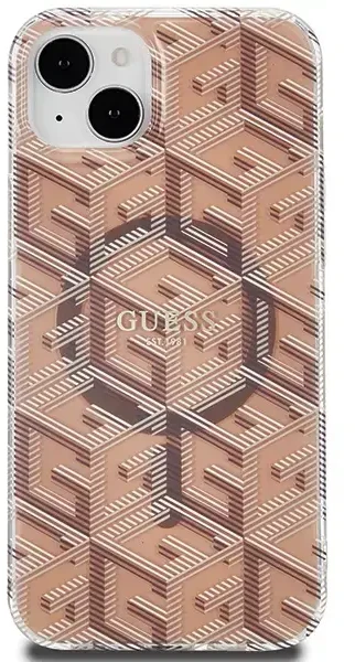 Dėklas GUESS GUHMP15MHGCUSTGW IPHONE 15 PLUS / 14 PLUS 6.7 "BROWN / BROWN HARDCASE IML GCUBE MAGSAFE