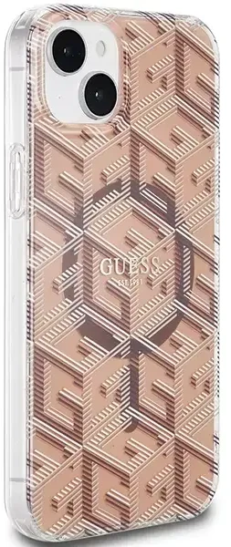 Dėklas GUESS GUHMP15MHGCUSTGW IPHONE 15 PLUS / 14 PLUS 6.7 "BROWN / BROWN HARDCASE IML GCUBE MAGSAFE