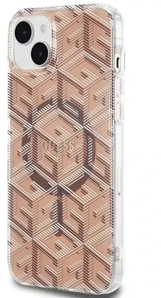 Dėklas GUESS GUHMP15MHGCUSTGW IPHONE 15 PLUS / 14 PLUS 6.7 "BROWN / BROWN HARDCASE IML GCUBE MAGSAFE