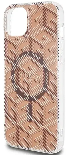 Dėklas GUESS GUHMP15MHGCUSTGW IPHONE 15 PLUS / 14 PLUS 6.7 "BROWN / BROWN HARDCASE IML GCUBE MAGSAFE
