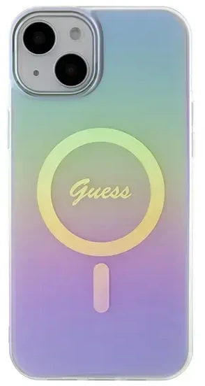 GUESS GUHMP15SHITSU IPHONE 15/14/13 6.1" VIOLETINIS / VIOLETINIS KIETAS DĖKLAS IML IRIDESCENT MAGSAFE