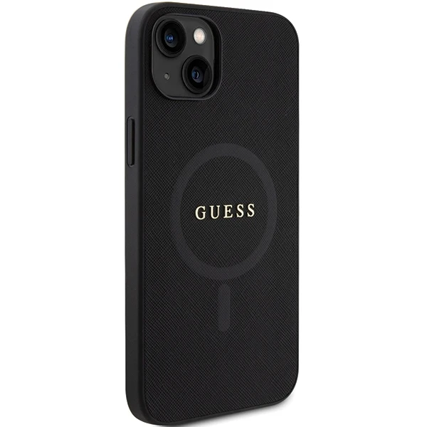 Dėklas GUESS GUHMP15SPSAHMCK IPHONE 15/14/13 6.1 "Juodas / Juodas HARDCASE SAFFIANO MAGSAFE