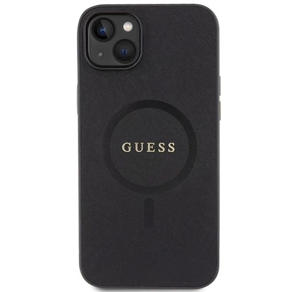 Dėklas GUESS GUHMP15SPSAHMCK IPHONE 15/14/13 6.1 "Juodas / Juodas HARDCASE SAFFIANO MAGSAFE