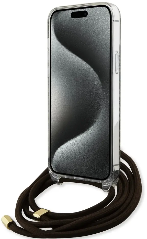 GUESS GUHCP15LHC4SEW IPHONE 15 PRO 6.1" RUDA/RUDA KIETAS DĖKLAS CROSSBODY LAIDAS 4G PRINT