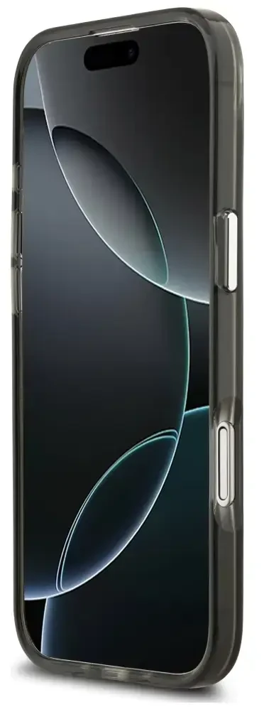 GUESS dėklas, skirtas IPHONE 17 Air, suderinamas su MagSafe GUHMP17MHGTMLCGK (IML gradientas su trikampio logotipu), juodas
