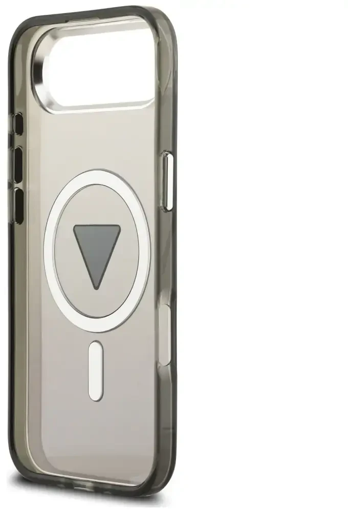 GUESS dėklas, skirtas IPHONE 17 Air, suderinamas su MagSafe GUHMP17MHGTMLCGK (IML gradientas su trikampio logotipu), juodas