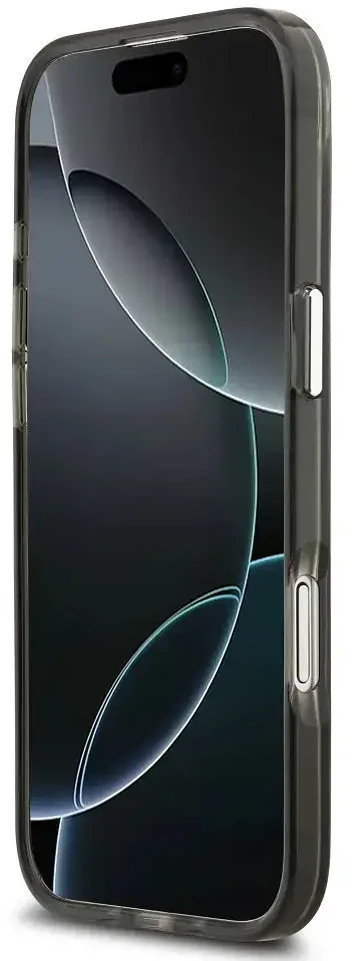 GUESS dėklas, skirtas IPHONE 17 Air, suderinamas su MagSafe GUHMP17MHGTMLCGK (IML gradientas su trikampio logotipu), juodas