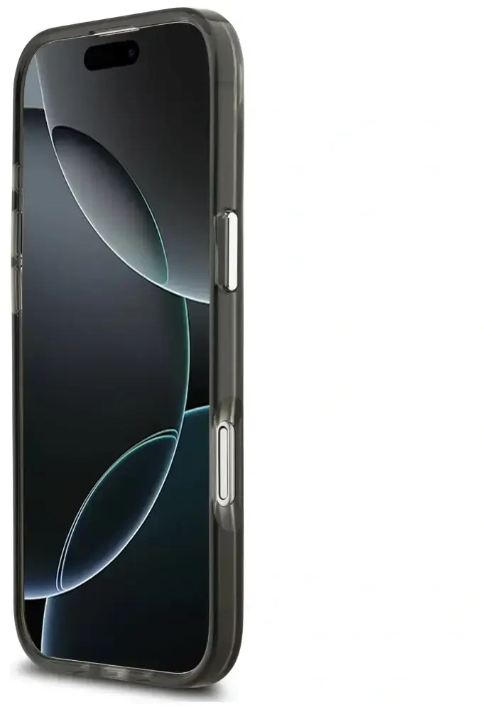 GUESS dėklas, skirtas IPHONE 17 Air, suderinamas su MagSafe GUHMP17MHGTMLCGK (IML gradientas su trikampio logotipu), juodas