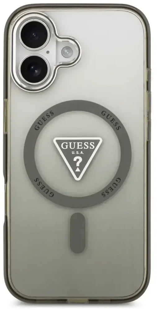 Guess IML Gradient Triangle Logo MagSafe dėklas skirtas Apple iPhone 17 khaki