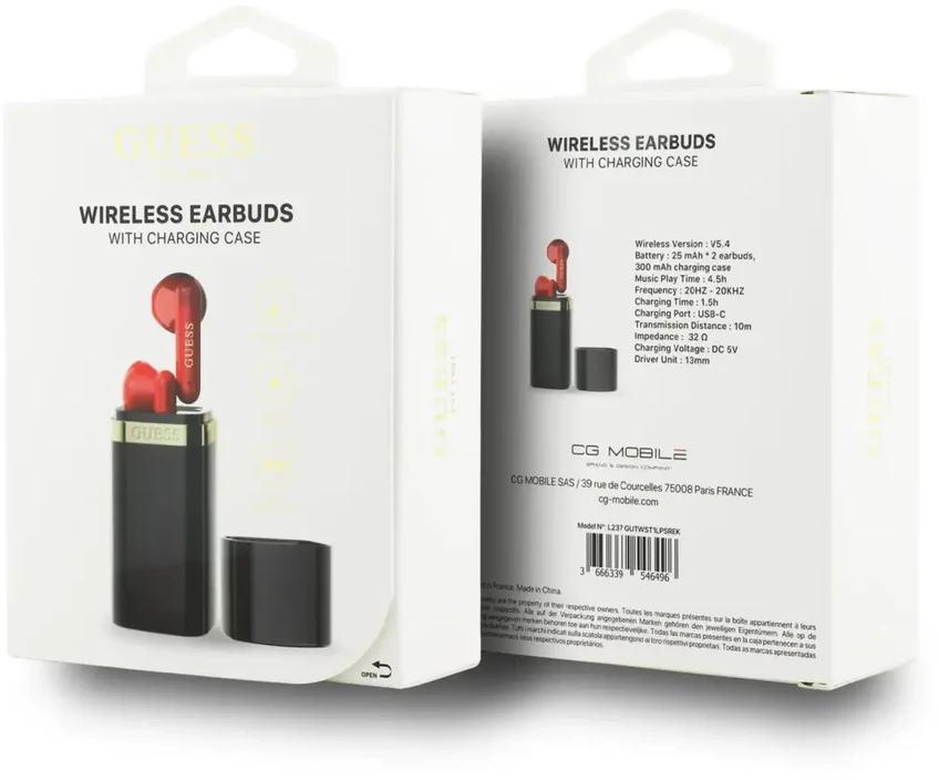 Guess Lipstick Shape TWS belaidės ausinės juodos spalvos
