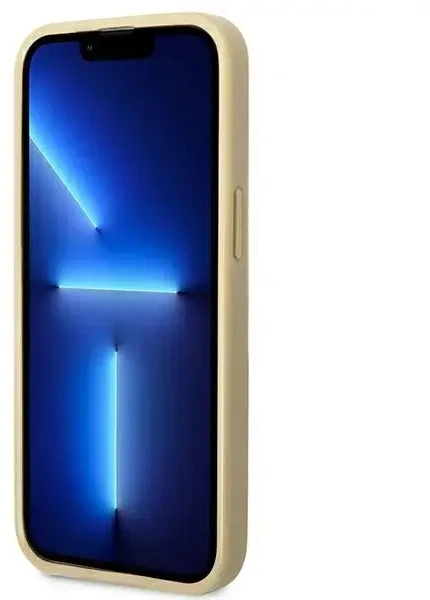 Guess GUHCP14LHGGSHD Apple iPhone 14 Pro 6,1″ auksinis kietas dėklas Glitter Script